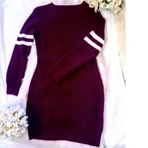 💥🇺🇸 AA D MOSS Burgundy Sweater Dress /Mid High
